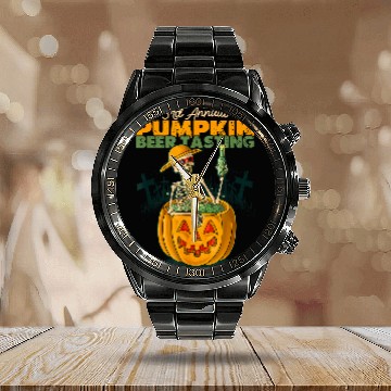 Discover 3rd Annual Pumpkin Beer Tasting Halloween Pumpkin Calendar Steel Band Watch