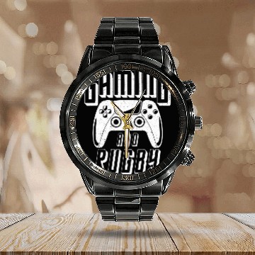 Discover Gaming and Rugby Video Game Controller Zip Calendar Steel Band Watch