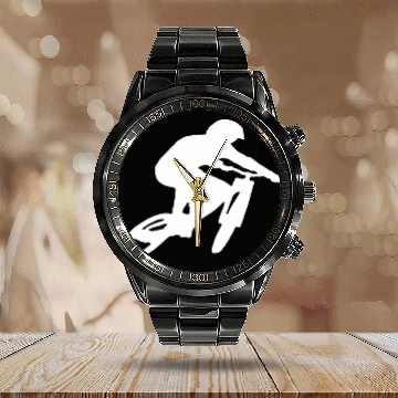 Discover Mountain Bike Bmx Team Calendar Steel Band Watch