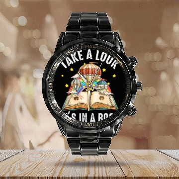 Discover Take A Look Its In A Book Rainbow Reading 2 Baseball Tees Calendar Steel Band Watch
