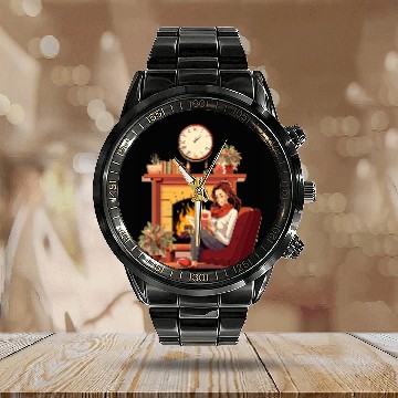 Discover Book Reading In Fireplace Reader Bookworm Girls Women 1 Baseball Tees Calendar Steel Band Watch