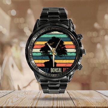 Discover Japanese Bonsai Tree Eat Sleep Bonsai Repeat Calendar Steel Band Watch