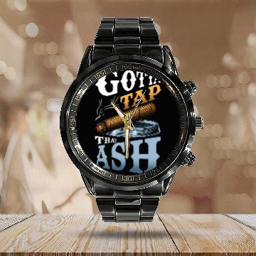 Discover Gotta Tap That Ash 1 Calendar Steel Band Watch