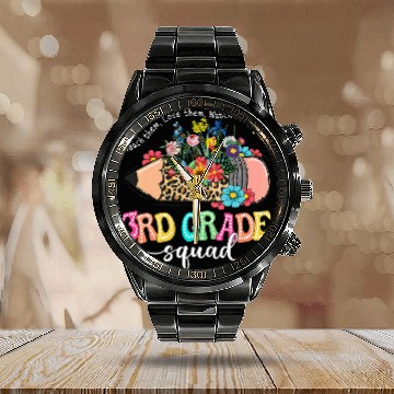 Discover 3rd Grade Squad Pencil Wildflower First Day Of School Calendar Steel Band Watch