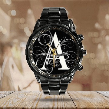 Discover Graceful Flourish Monogram A Sophisticated Style Baseball Tees Calendar Steel Band Watch