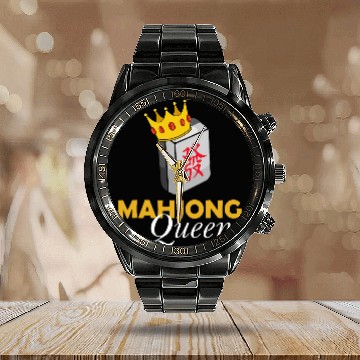 Discover Mahjong Queen Calendar Steel Band Watch