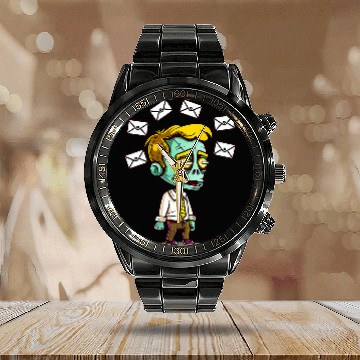 Discover Zombie With Emails Design Supervisor Baseball Tees Calendar Steel Band Watch
