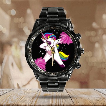 Discover Cheer Unicornss Cheerleading Dabbingss Cheerleader Calendar Steel Band Watch