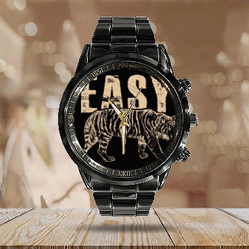 Discover Easy Tiger distressed casualchic graphic for women Calendar Steel Band Watch