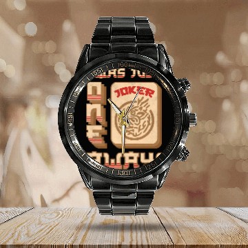 Discover I Was Just One Joker Away MahJongg Calendar Steel Band Watch