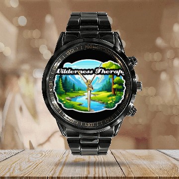 Discover Outdoors Hiking Walking Adventure Wilderness Therapy Baseball Tees Calendar Steel Band Watch