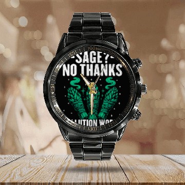 Discover Funny Smudging Feather Smudge Native American Ritual Sage 1 Zip Calendar Steel Band Watch