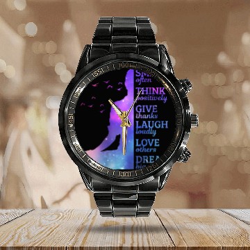 Discover Meditation Yoga Buddhism Spritual Saying Gift Calendar Steel Band Watch