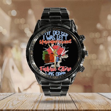 Discover In My Defense I Was Left Unsupervised Seamstress Sewing Baseball Tees Calendar Steel Band Watch