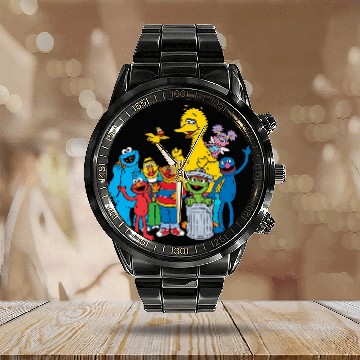 Discover Sesame Street Pals Waving Baseball Jerseys Calendar Steel Band Watch