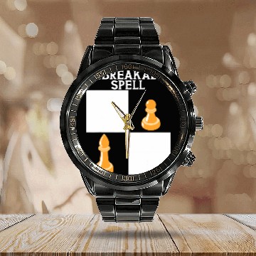 Discover Unbreakable Spell Chess Pawn Bishop Chess Player Board Game Baseball Tees Calendar Steel Band Watch