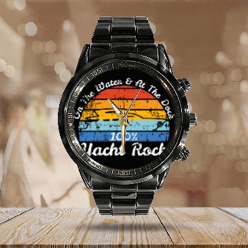Discover Distressed Retro Yacht Rock Baseball Jerseys Calendar Steel Band Watch