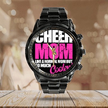Discover Funny Cheerleader Cheer Mom Cute Cheerleading Gift Calendar Steel Band Watch