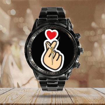 Discover bts love hand Calendar Steel Band Watch