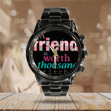 Discover Sewing Patchwork A Friend is Worth a Thousand Stitches Calendar Steel Band Watch