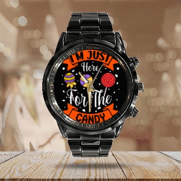 Discover Cute Lollipop Sweets I m Just Here For The Candy Halloween 3 Baseball Tees Calendar Steel Band Watch