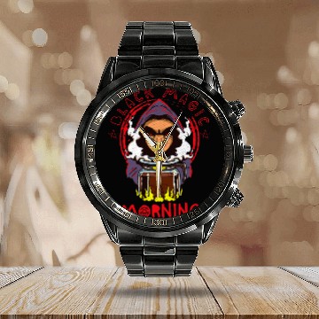 Discover Funny Black Magic Morning Brew For Mom Coffee Lover Baseball Tees Calendar Steel Band Watch
