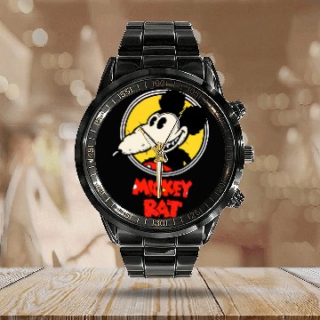 Discover Mickey Rat Calendar Steel Band Watch