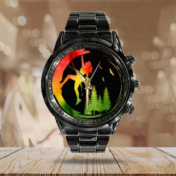Discover climb climbing rock climbing climber gift Calendar Steel Band Watch