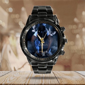 Discover KING VON Rest In Peace Graphic Calendar Steel Band Watch