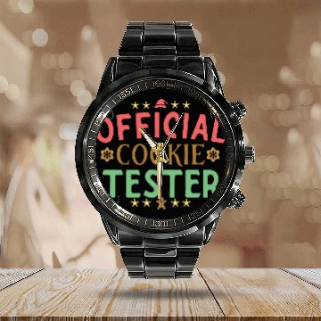 Discover Official Cookie Teste Christmas Gingerbread Lover Calendar Steel Band Watch