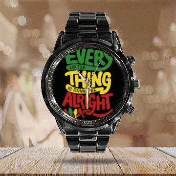 Discover Bob Marley- Three Little Birds Calendar Steel Band Watch