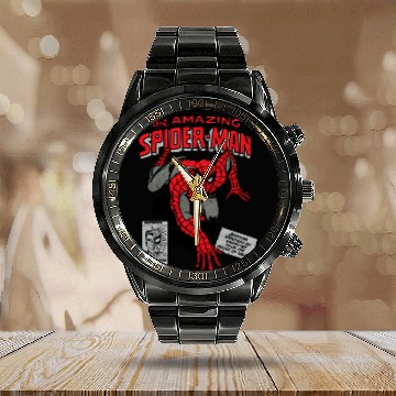 Discover Marvel Spider-Man Retro Comic Pullover Calendar Steel Band Watch, Gift For Fan