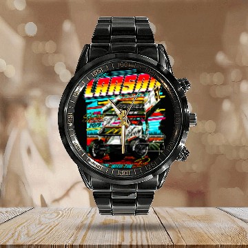 Discover Kyle Larson Racing Car Calendar Steel Band Watch