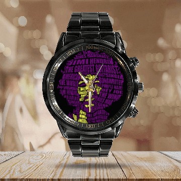 Discover Jimi Hendrix Calendar Steel Band Watch, Jimi Hendrix Calligram Calendar Steel Band Watch
