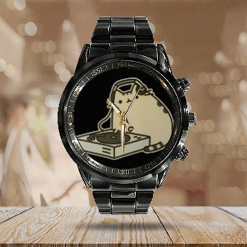 Discover Pusheen The Cat DJ Calendar Steel Band Watch, Licensed