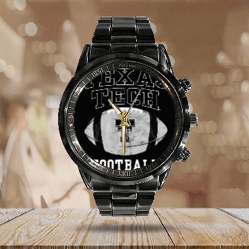 Discover Texas Tech University  Football Ball Calendar Steel Band Watch