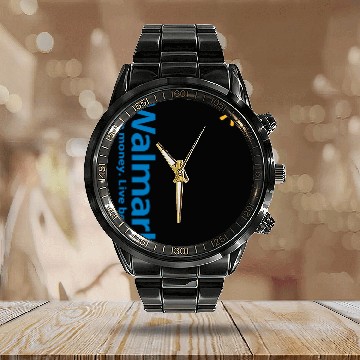 Discover Walmart Logo Baseball Jackets Short Sleeve Men and Women Calendar Steel Band Watch