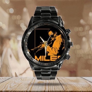Discover Miles Davis Unisex Calendar Steel Band Watch Blowin'