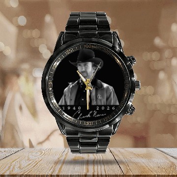 Discover Chuck Norris Calendar Steel Band Watch, RIP Chuck Norris 1940-2026
