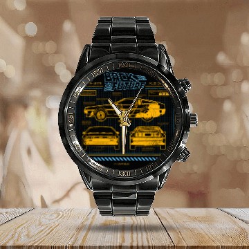 Discover Back To The Future 35Th Anniversary Delorean Calendar Steel Band Watch