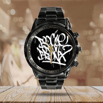 Discover Boogie Down Bronx "The birthplace of Hip-Hop" Calendar Steel Band Watch