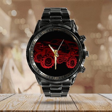 Discover Mega Mud Ford Bronco Red Calendar Steel Band Watch