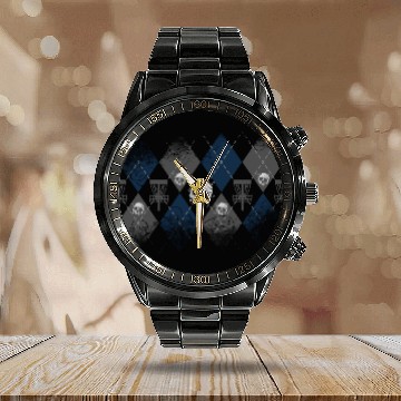 Discover Argyle Disc Golf Basket Calendar Steel Band Watch