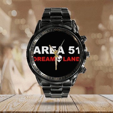 Discover Area 51 Dreamland Calendar Steel Band Watch