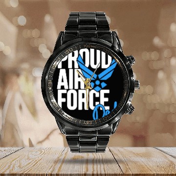 Discover Air Force Dad Army Father Calendar Steel Band Watch