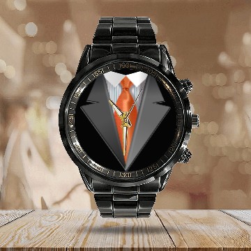 Discover Tuxedo Tie Designs Tie orange Calendar Steel Band Watch