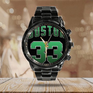 Discover Boston 33 green number Calendar Steel Band Watch