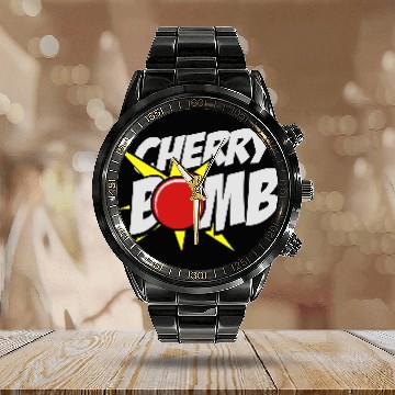 Discover Cherry Bomb Calendar Steel Band Watch