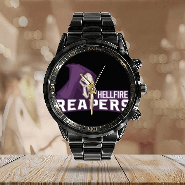 Discover Hellfire Reapers Calendar Steel Band Watch
