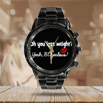 Discover BE Jealous! Fitted Tank Calendar Steel Band Watch